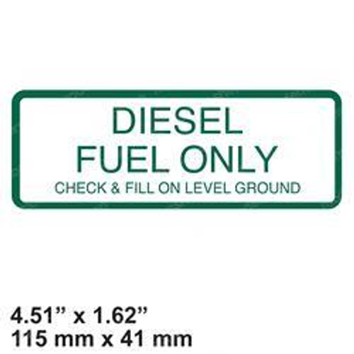 10120989: Aftermarket Gradall Decal- Diesel Fuel Only -