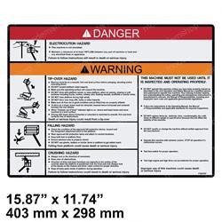 1703797: Aftermarket JLG Decal - Warning/danger Plat