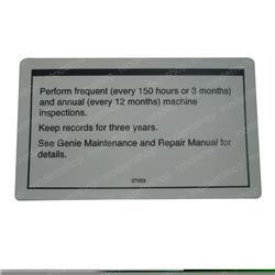 27003: Aftermarket Genie Decal - Perform Inspections