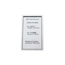 27630: Aftermarket Genie Decal Tire Pressure