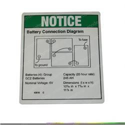 43616: Aftermarket Genie Decal - Notice Battery Connect