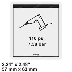 44981: Aftermarket Genie Decal - Air To Platform 110 PSI