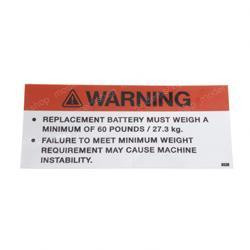 8520: Aftermarket MEC (Mayville Eng) Decal - Warning Battery Replc