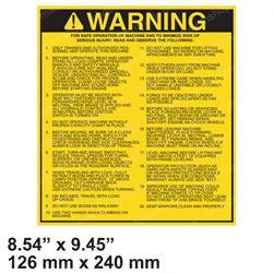 91063047: Aftermarket Gradall Decal - Warning