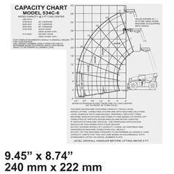 91123117: Aftermarket JLG Decal - Capacity Chart 534C-6