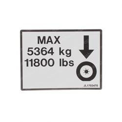 1703470: Aftermarket Jlg Decal - Max Tire Load