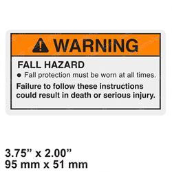 1704366: Aftermarket JLG Decal Warning Fall Protection