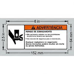1705722: Aftermarket Gradall Decal - Crush Hazard (Brz Por)