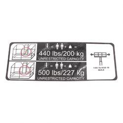 1706107: Aftermarket JLG Decal - Capacity Plf T350
