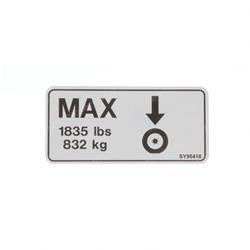 1706310: Aftermarket Gradall Decal - Tire LOAD(1835LB/832KG)