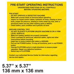 18684: Aftermarket Genie Decal - Pre Start Oper. Instr.