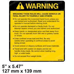3131415: Aftermarket Hyster Decal - Warning
