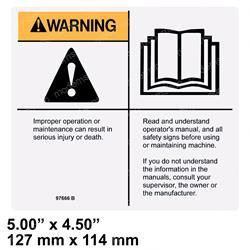 97666: Aftermarket Genie Decal - Warn Read Manual