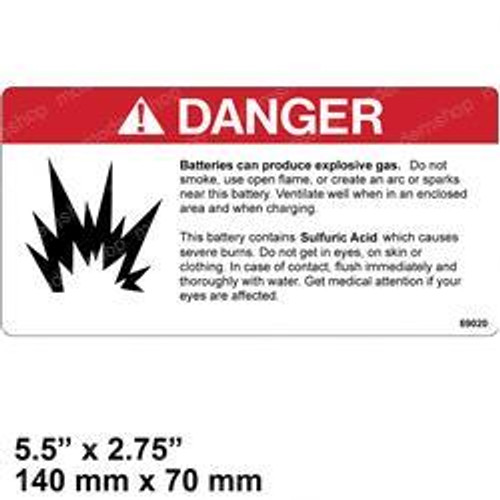 069020: Aftermarket Crown Forklift Decal - Danger Battery 069020: Aftermarket Crown Forklift Decal - Danger Battery