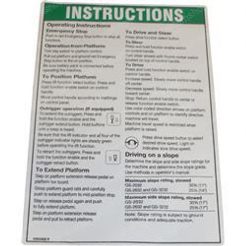 1000062: Aftermarket Genie Decal - Oper Instructions