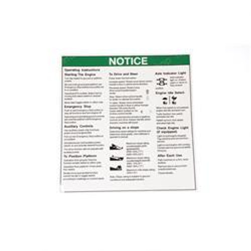 1000254: Aftermarket Genie Decal Notice Operating Instic