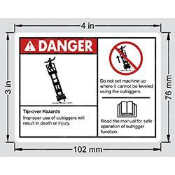 114359: Aftermarket Genie Decal - Tip Over Hazards