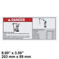 114385GT: Aftermarket Genie Decal - Danger Elec Hazard Gs