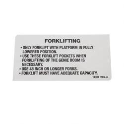 12463: Aftermarket Genie Decal Fork Lifting Boom