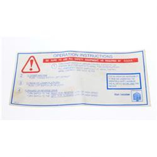 130173: Aftermarket Marklift Decal - Operation Instructions