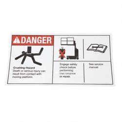 133092: Aftermarket Genie Decal - Crush Hazarduse Safety