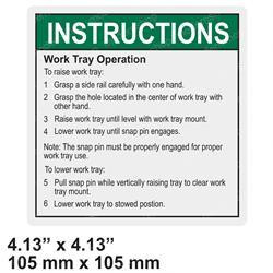 133450: Aftermarket Genie Decal - Instructions Work Tray