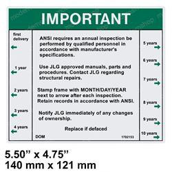 1702153: Aftermarket JLG Decal - Inspection