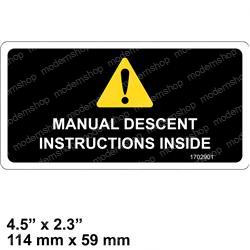 1702901: Aftermarket JLG Decal - Manual Descent
