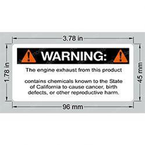 1702961: Aftermarket Gradall Decal Warning Prop 65/Gas