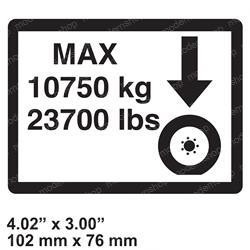 1703483: Aftermarket Gradall Decal - Max Tire Load