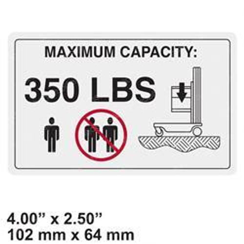 1703783: Aftermarket Jlg Decal - Cap.-350#