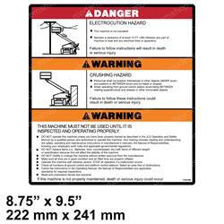 1703798: Aftermarket JLG Decal - Warning/danger Mtb