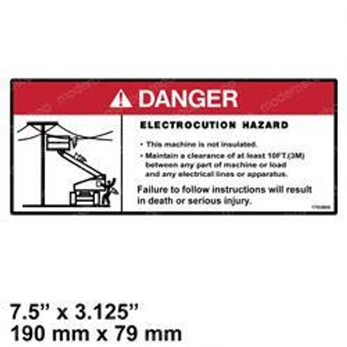 1703805: Aftermarket Jlg Decal - Danger Electrocution