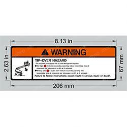 1704541: Aftermarket Gradall Decal Warning Tip Over Hazard