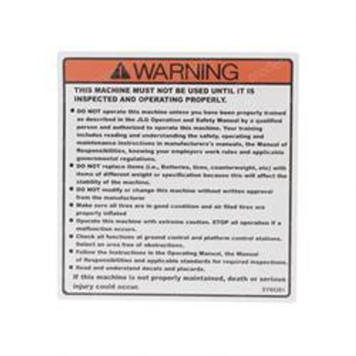 1705336: Aftermarket Jlg Decal - Inspection 1350Sjp 1705336: Aftermarket Jlg Decal - Inspection 1350Sjp
