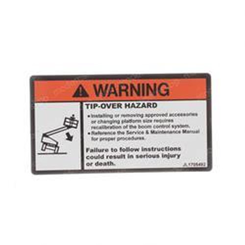 1705492: Aftermarket Gradall Decal - Tip-Over Plf Change