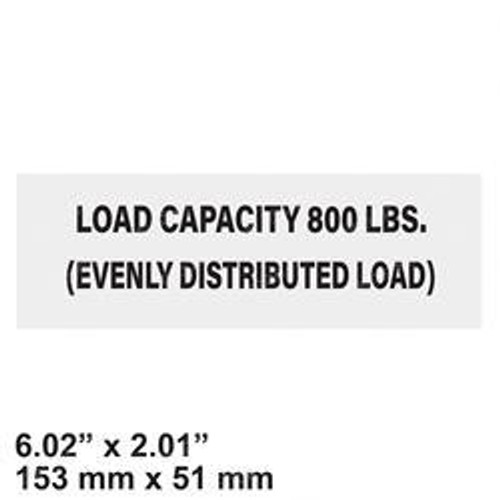 20556: Aftermarket Marklift Decal - Load Capacity 800 Lbs.