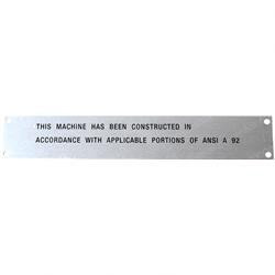 20661: Aftermarket Terex Plate