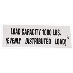 22024: Aftermarket Marklift Decal - Load Capcity 1000 Lbs.