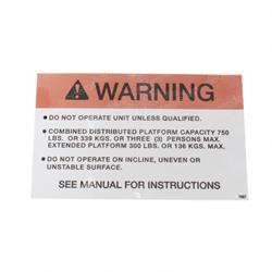 2587007: Aftermarket MEC (Mayville Eng) Decal - Capacity 750LBS