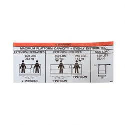 25890829: Aftermarket MEC (Mayville Eng) Decal - Capacity 800LBS Lg