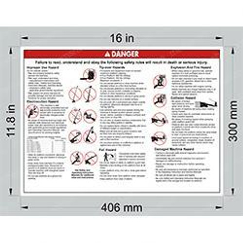 28166: Aftermarket Genie Decal Danger Safety Rules