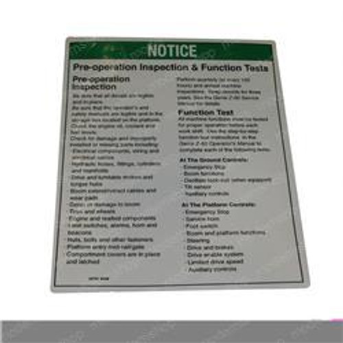 29791: Aftermarket Genie Decal - Notice Pre-Operation 29791: Aftermarket Genie Decal - Notice Pre-Operation