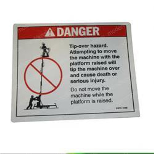 31070: Aftermarket Genie Decal - Danger Tip-Over Hazard