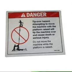 31070: Aftermarket Genie Decal - Danger Tip-over Hazard