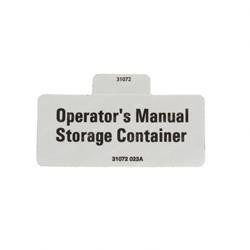 31072: Aftermarket Genie Decal Label Oper.man.storage