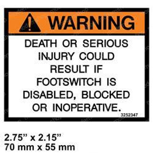 3252347: Aftermarket Gradall Decal - Warning