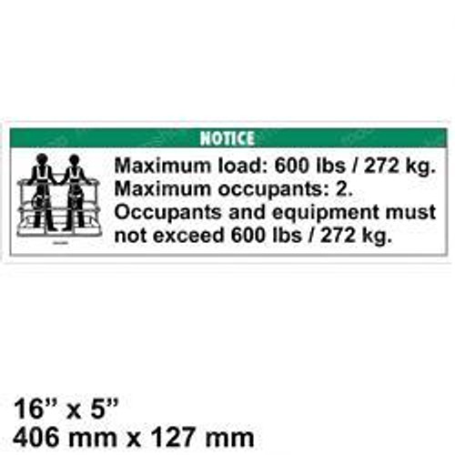 32998: Aftermarket Genie Decal Notice Max Load 600 Lbs 32998: Aftermarket Genie Decal Notice Max Load 600 Lbs