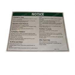 35540: Aftermarket Genie Decal - Notice Oper Inst Plat