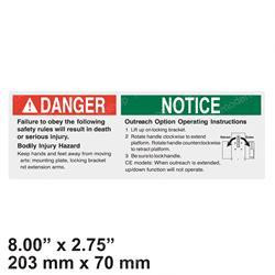 38116: Aftermarket Genie Decal Danger Outrch Safe/setup